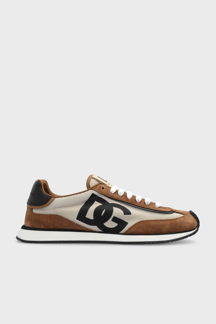 Dolce & Gabbana Logolu Sneaker Erkek Ayakkabı CS2288 A3D24 89651 KAHVE-BEJ - Dolce Gabbana