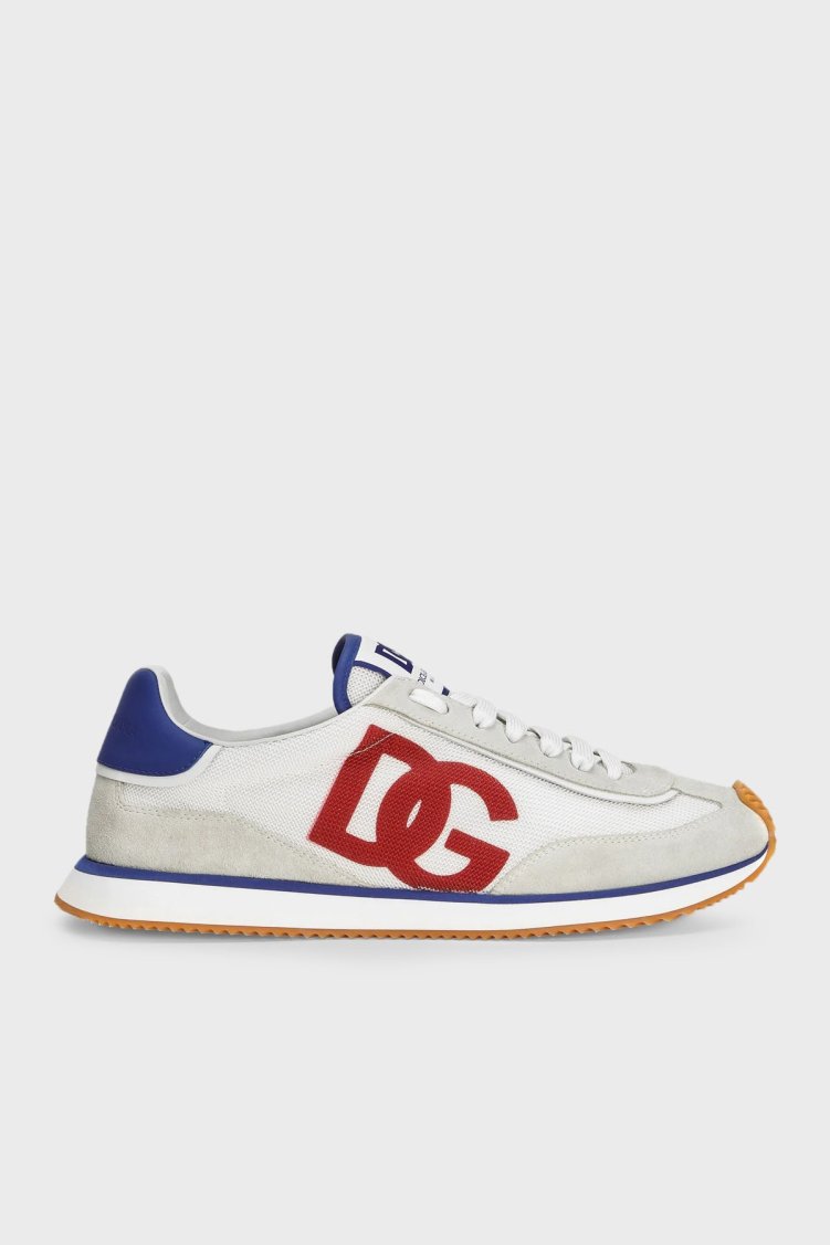 Dolce & Gabbana Logolu Süet Detaylı Sneaker Erkek Ayakkabı CS2288 A5355 89926 GRİ - Dolce Gabbana