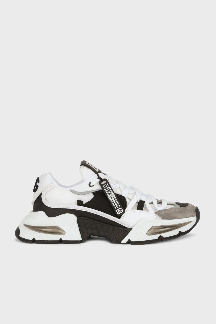 Dolce & Gabbana Sneaker Erkek Ayakkabı CS1984 AY337 89697 SİYAH-BEYAZ-GRİ - Dolce Gabbana