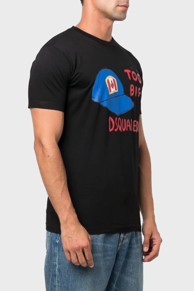 Dsquared2 Baskılı Pamuklu Regular Fit Bisiklet Yaka Erkek T Shirt S71GD1185 S23009 900 SİYAH - Dsquared2 