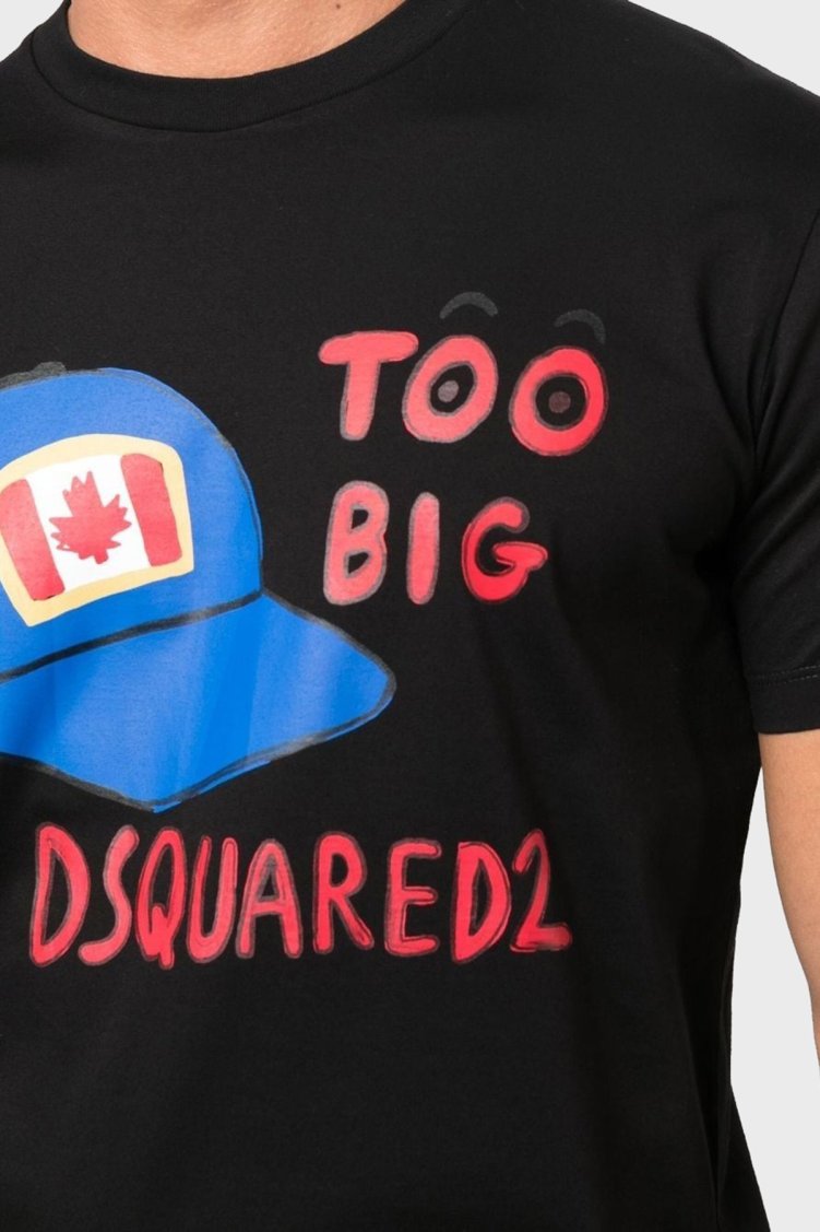 Dsquared2 Baskılı Pamuklu Regular Fit Bisiklet Yaka Erkek T Shirt S71GD1185 S23009 900 SİYAH - Dsquared2 (1)