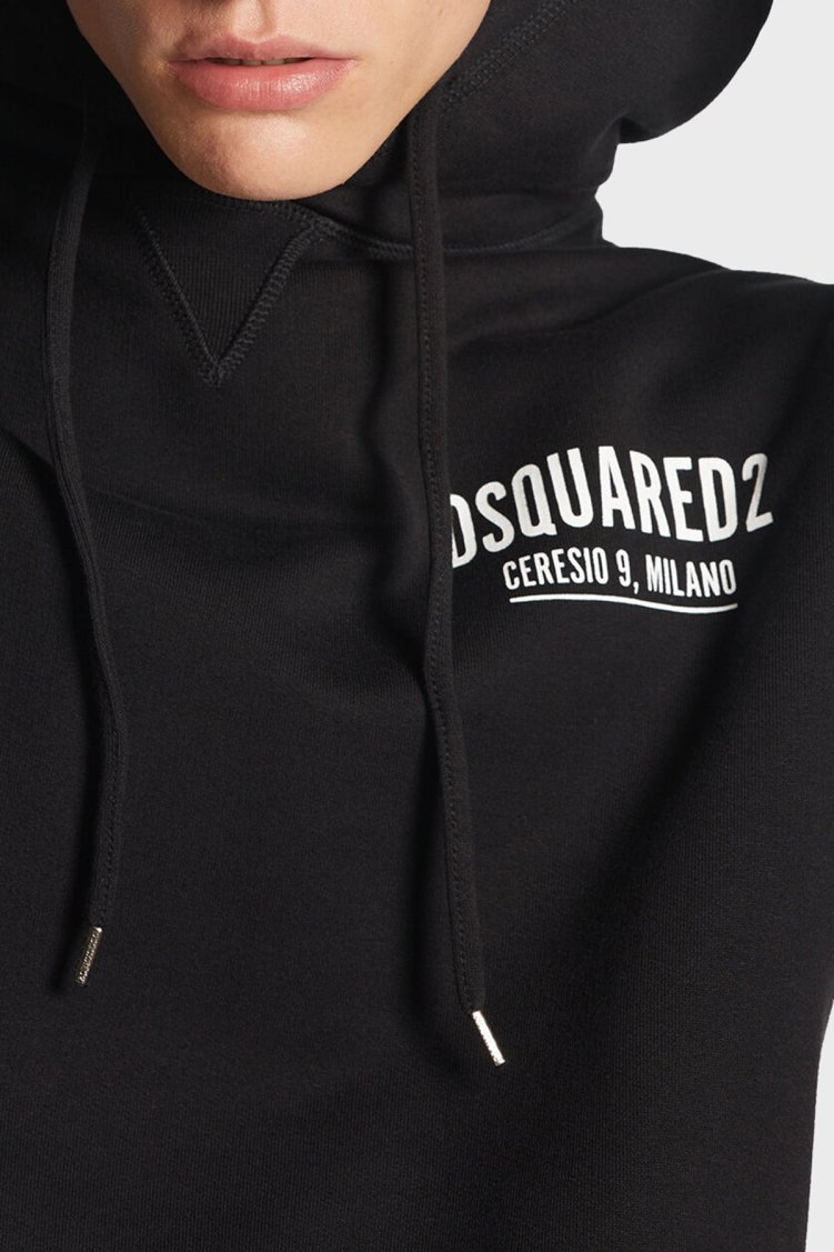 Dsquared2 Baskılı Pamuklu Regular Fit Kapüşonlu Yaka Erkek Sweat S71GU0451 S25516 900 SİYAH - Dsquared2 (1)