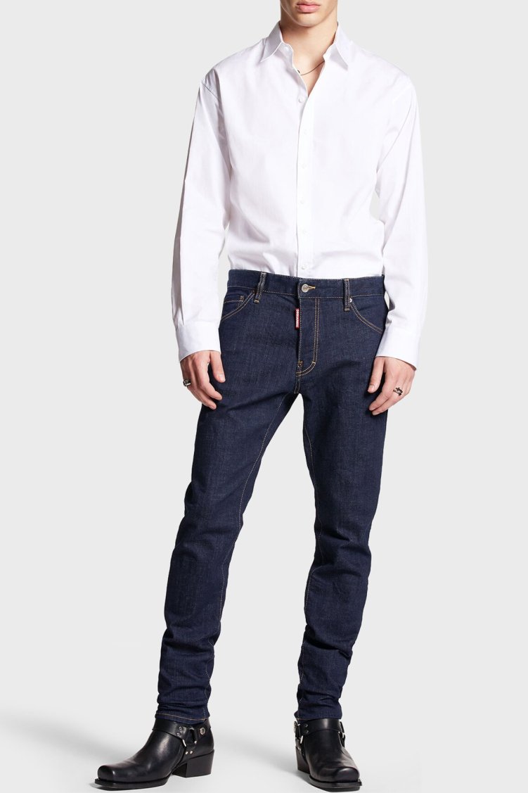 Dsquared2 Dark Rinse Wash Streç Pamuklu Slim Fit Cool Guy Jeans Erkek Kot Pantolon S74LB1134 S30664 470 LACİVERT - Dsquared2