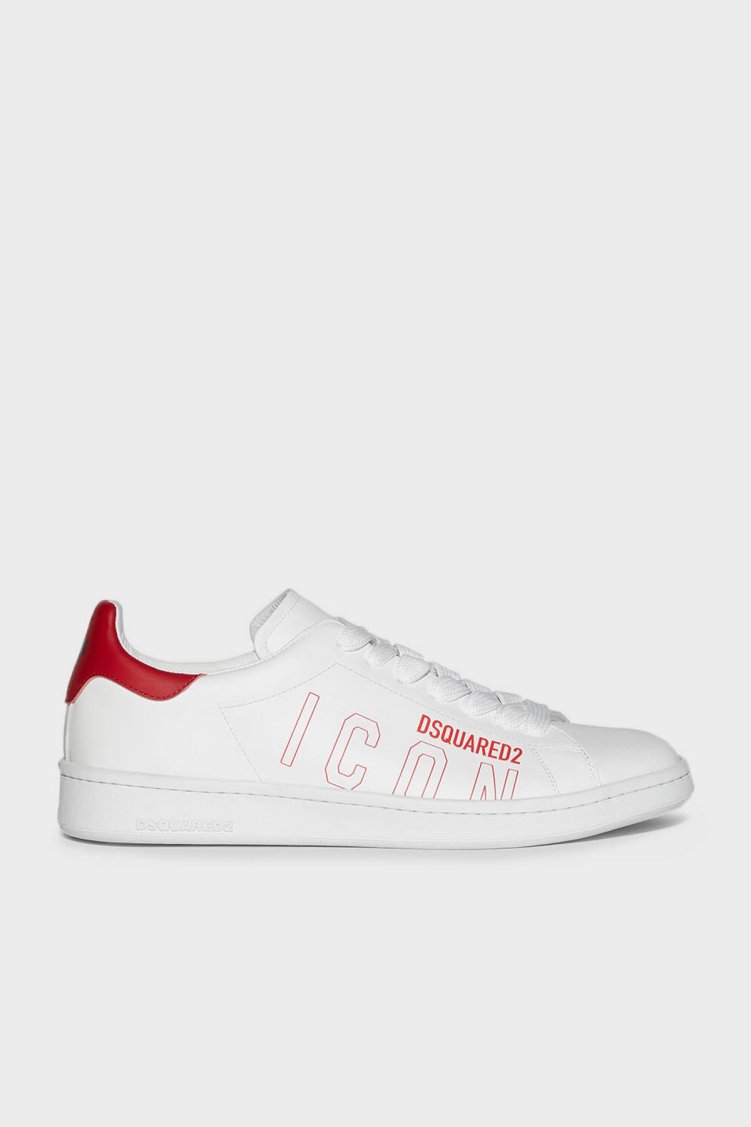 Dsquared2 Logolu Hakiki Deri Sneaker Erkek Ayakkabı SNM017501 502228 M244 BEYAZ - Dsquared2