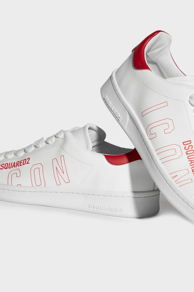 Dsquared2 Logolu Hakiki Deri Sneaker Erkek Ayakkabı SNM017501 502228 M244 BEYAZ - Dsquared2 (1)