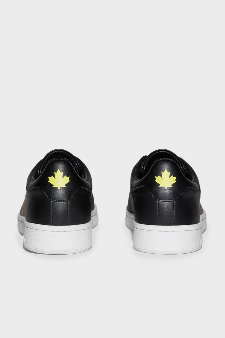 Dsquared2 Logolu Hakiki Deri Sneaker Erkek Ayakkabı SNM017501 506232 2124 SİYAH - Dsquared2 (1)