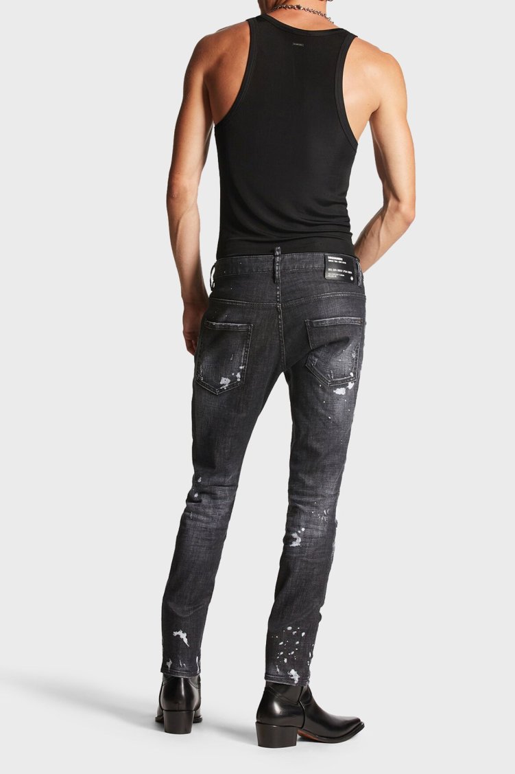 Dsquared2 Logolu Streç Pamuklu Slim Fit Jeans Erkek Kot Pantolon S74LB1451 S30357 900 SİYAH - Dsquared2 (1)