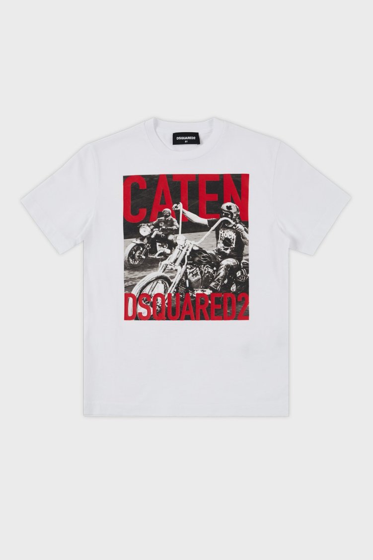 Dsquared2 Pamuklu Bisiklet Yaka Çocuk DQ0158 D00MQ T Shirt DQ0158-D00MQ WHITE BEYAZ - Dsquared2