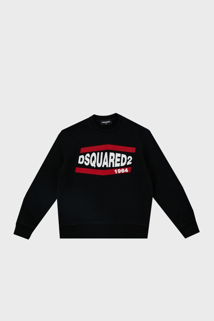 Dsquared2 Pamuklu Bisiklet Yaka Çocuk DQ0208 D002Y Sweat DQ0208-D002Y BLACK SİYAH - Dsquared2