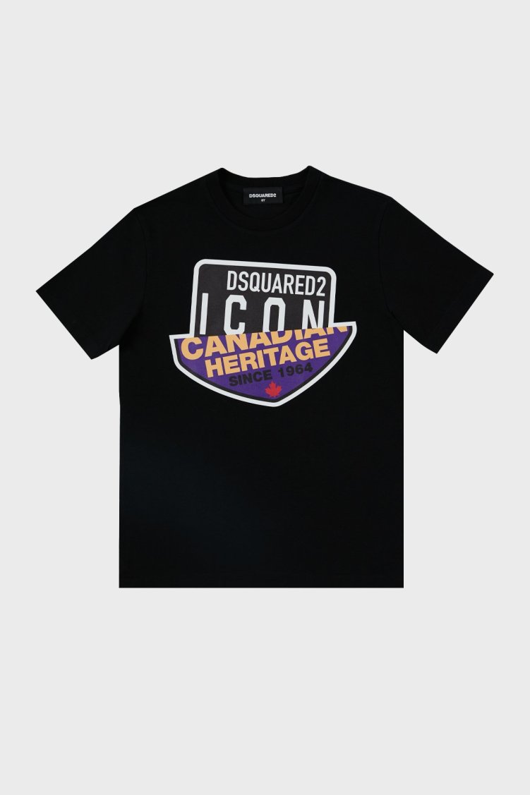 Dsquared2 Pamuklu Bisiklet Yaka Çocuk DQ0244 D002F T Shirt DQ0244-D002F BLACK SİYAH - Dsquared2