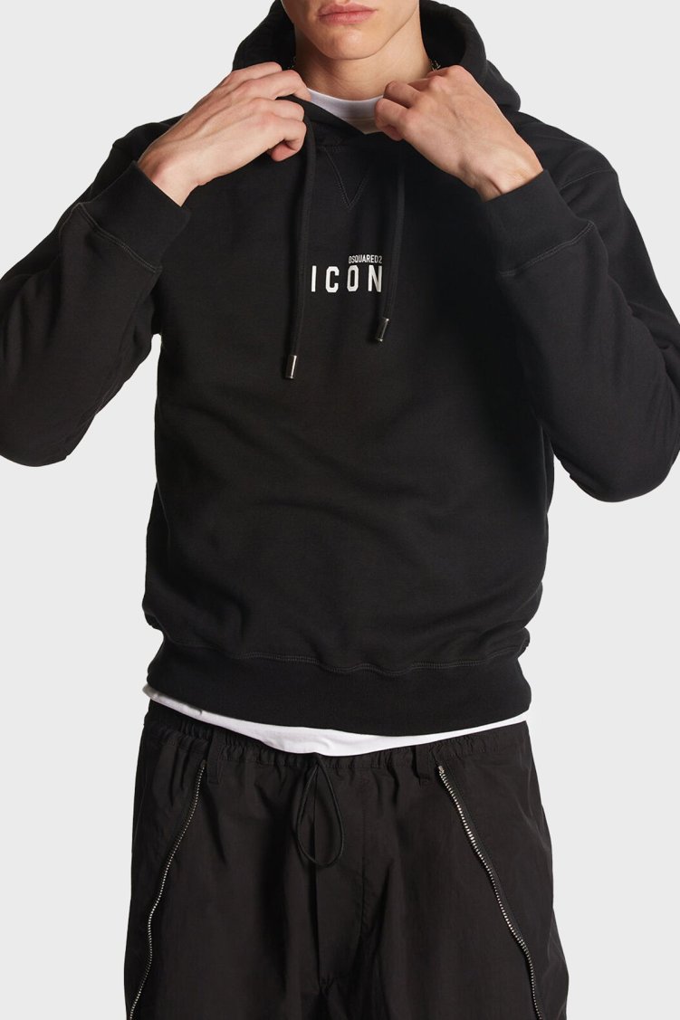 Dsquared2 Pamuklu Kapüşonlu Regular Fit Erkek Sweat S79GU0010 S25516 965 SİYAH - Dsquared2