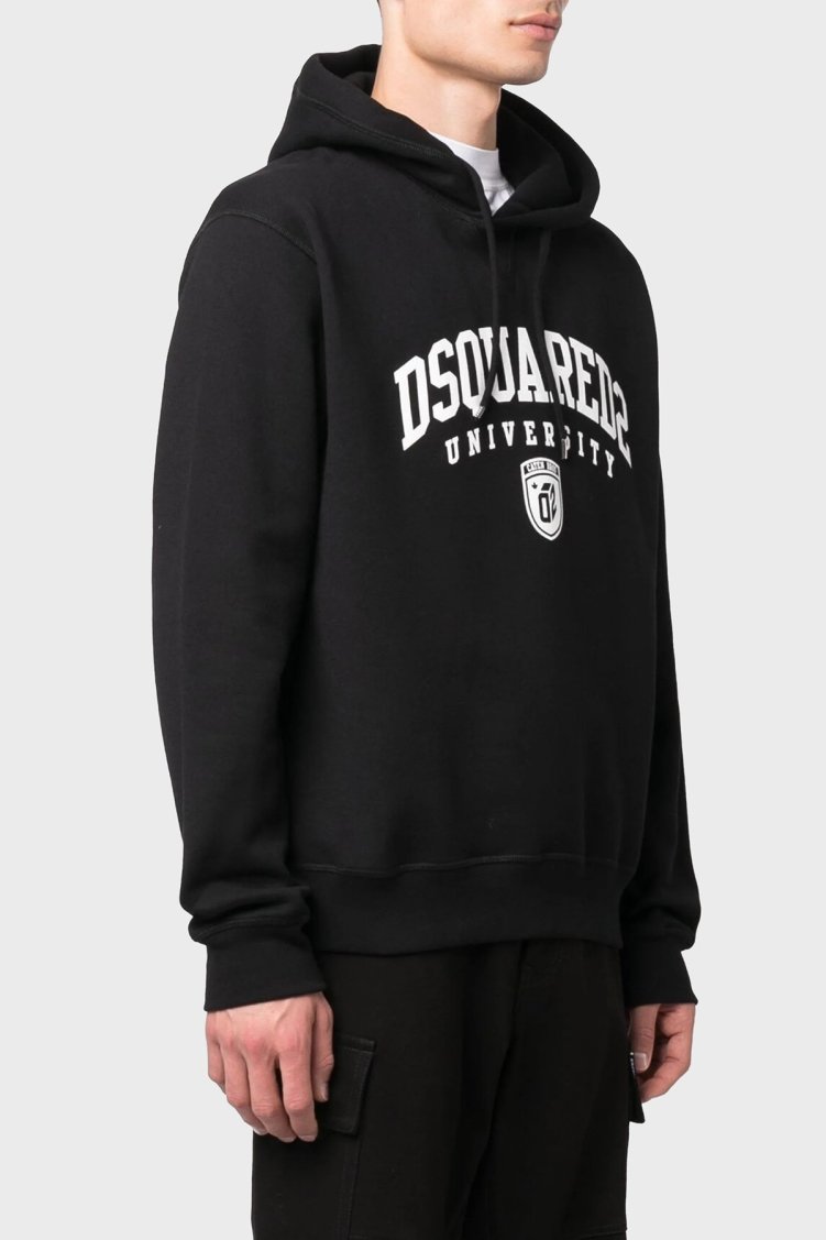 Dsquared2 Pamuklu Relaxed Fit Kapüşonlu Erkek Sweat S74GU0744 S25516 900 SİYAH - Dsquared2