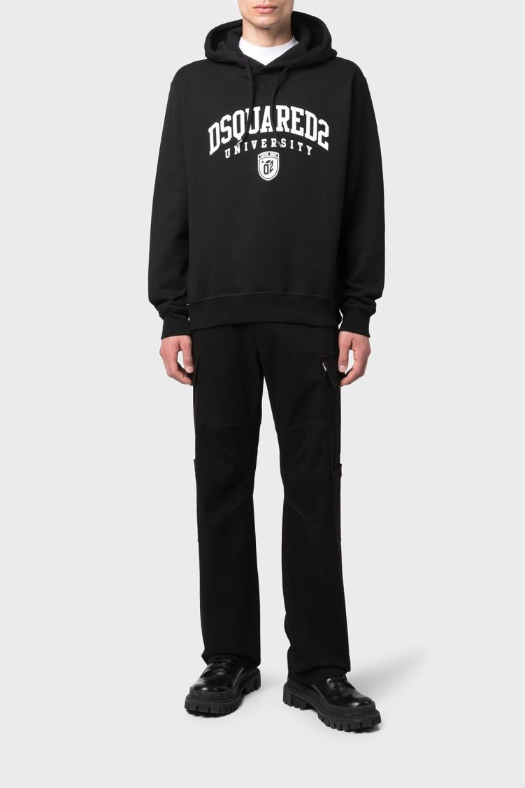 Dsquared2 Pamuklu Relaxed Fit Kapüşonlu Erkek Sweat S74GU0744 S25516 900 SİYAH - Dsquared2 (1)