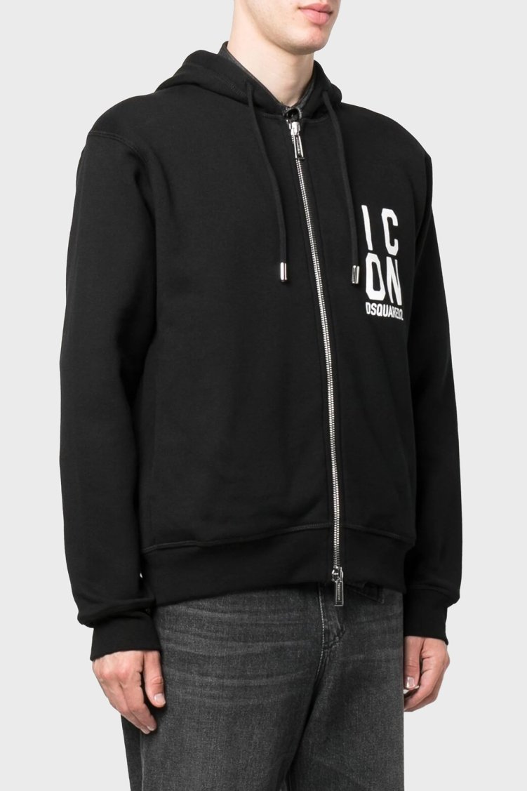 Dsquared2 Pamuklu Relaxed Fit Kapüşonlu Erkek Sweat S79HG0012 S25516 900 SİYAH - Dsquared2