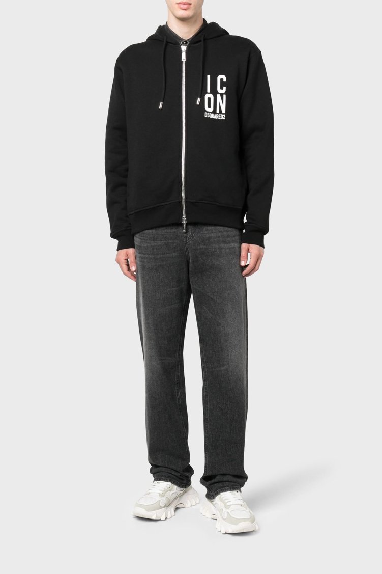 Dsquared2 Pamuklu Relaxed Fit Kapüşonlu Erkek Sweat S79HG0012 S25516 900 SİYAH - Dsquared2 (1)