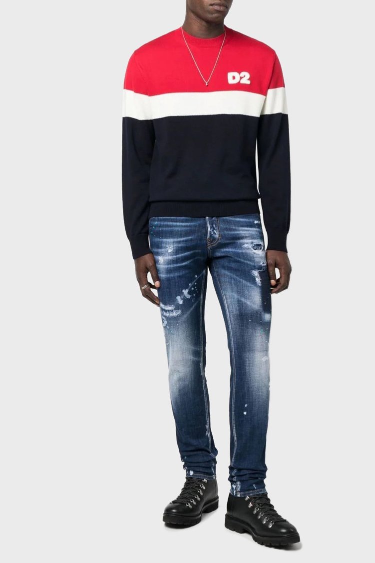 Dsquared2 Streç Pamuklu Cool Guy Skinny Fit Jeans Erkek Kot Pantolon S71LB1102 S30342 470 LACİVERT - Dsquared2 