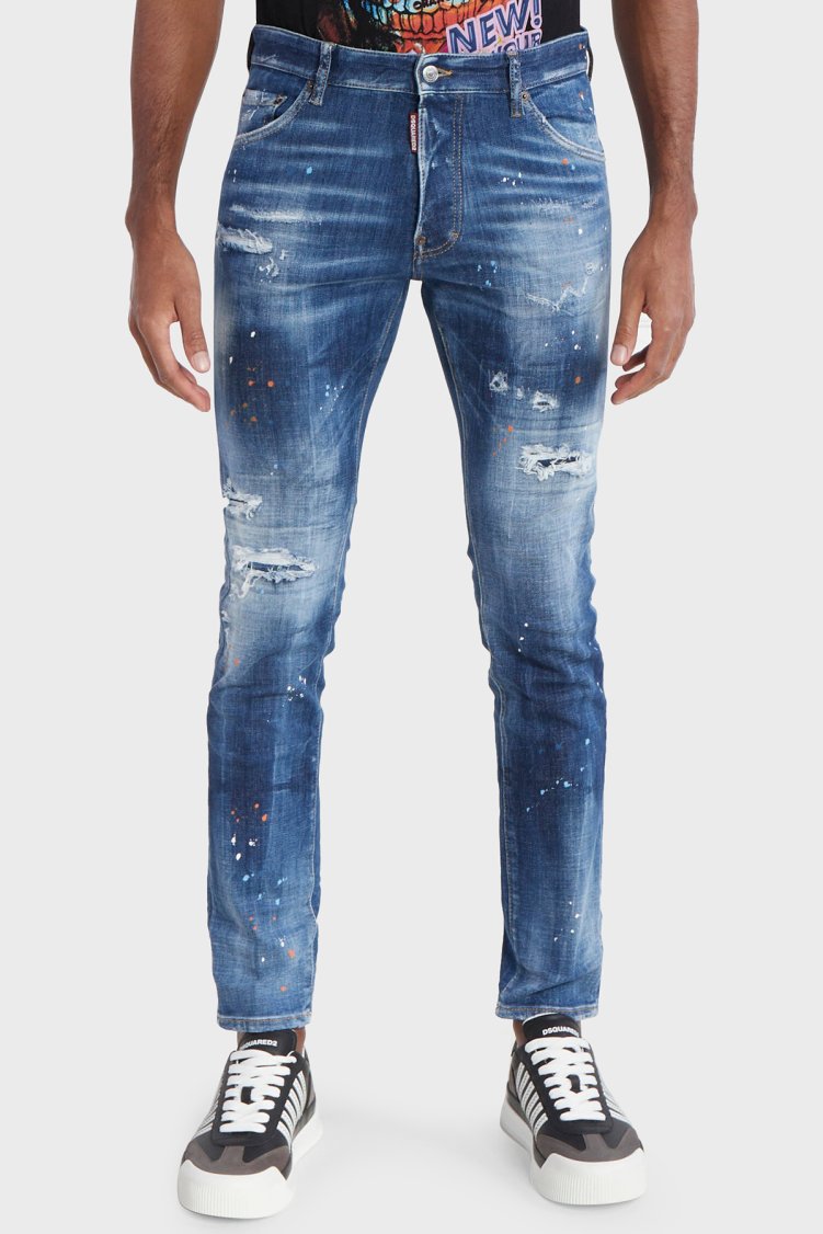 Dsquared2 Streç Pamuklu Skinny Fit Jeans Erkek Kot Pantolon S71LB1364 S30872 470 LACİVERT - Dsquared2