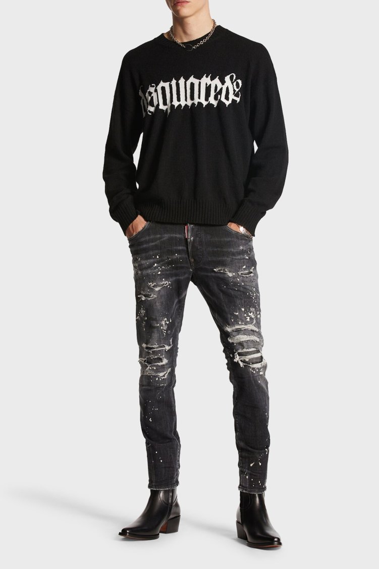 Dsquared2 Streç Pamuklu Skinny Fit Jeans Erkek Kot Pantolon S74LB1430 S30503 900 SİYAH - Dsquared2