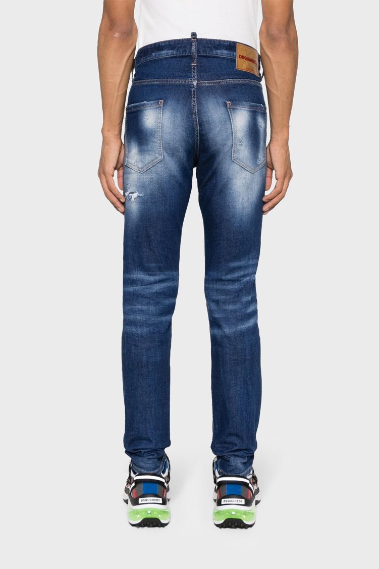 Dsquared2 Streç Pamuklu Skinny Fit Jeans Erkek Kot Pantolon S74LB1452 S30663 470 LACİVERT - Dsquared2