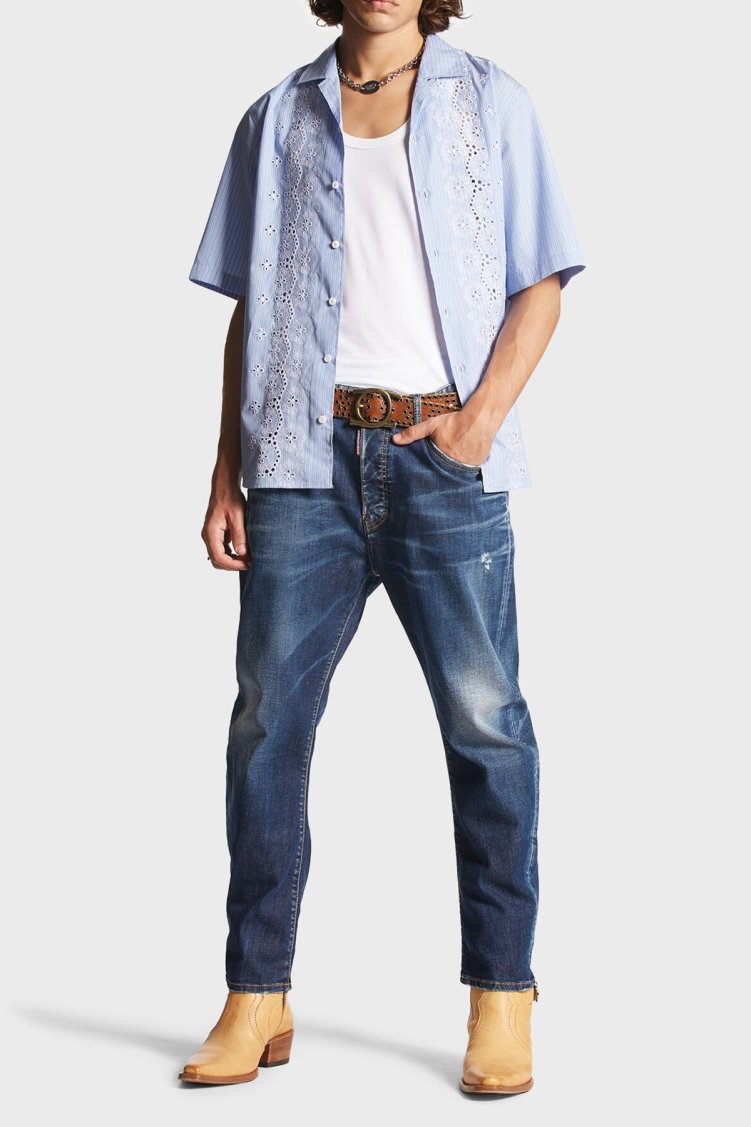 Dsquared2 Streç Pamuklu Skinny Fit Jeans Erkek Kot Pantolon S74LB1461 S30789 470 LACİVERT - Dsquared2