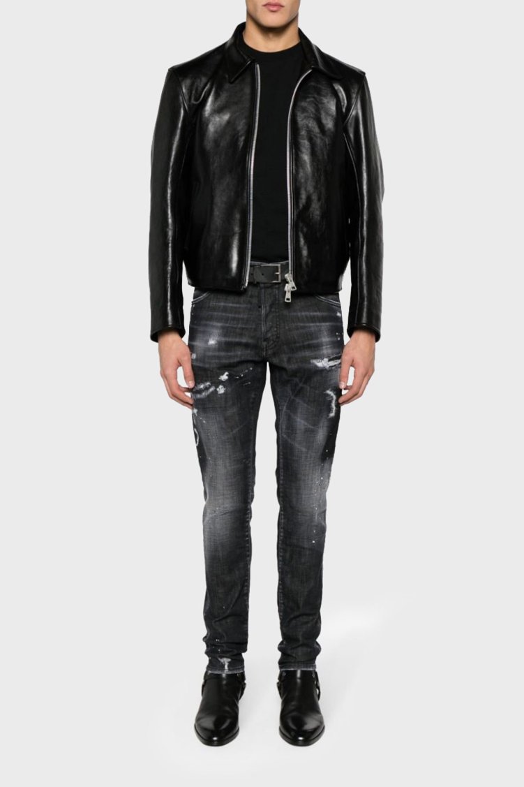 Dsquared2 Streç pamuklu Skinny Fit Jeans Erkek Kot Pantolon S74LB1480 S30357 900 SİYAH - Dsquared2