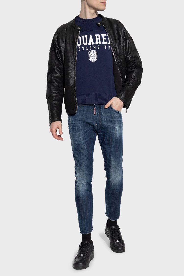 Dsquared2 Streç Pamuklu Skinny Fit Normal Bel Dar Paça Jeans Erkek Kot Pantolon S71LB1592 S30342 470 LACİVERT - Dsquared2 (1)