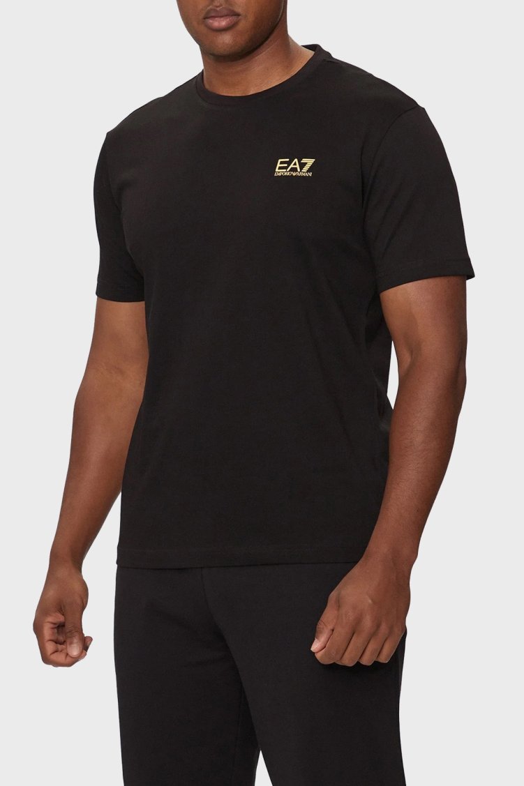 EA7 % 100 Pamuklu Bisiklet Yaka Erkek T Shirt 8NPT25 PJVPZ 0208 SİYAH - EA7