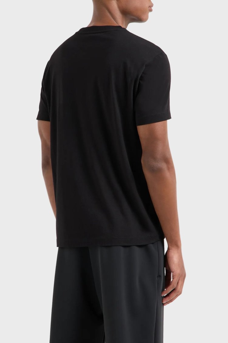 EA7 % 100 Pamuklu Regular Fit Erkek T Shirt 7M000021 AF10170 UC001 SİYAH - EA7 (1)