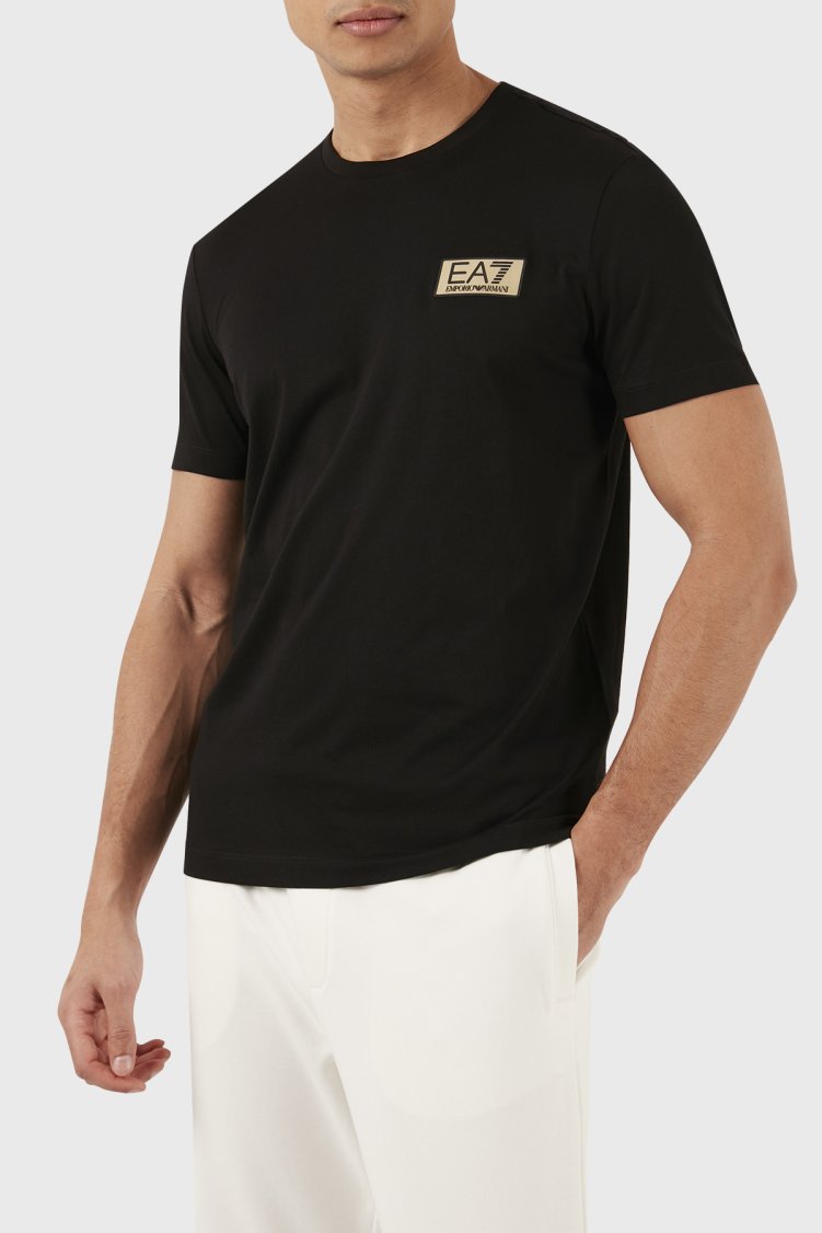 EA7 Bisiklet Yaka % 100 Pamuk Regular Fit Erkek T Shirt 3DPT07 PJM9Z 1200 SİYAH - EA7 (1)