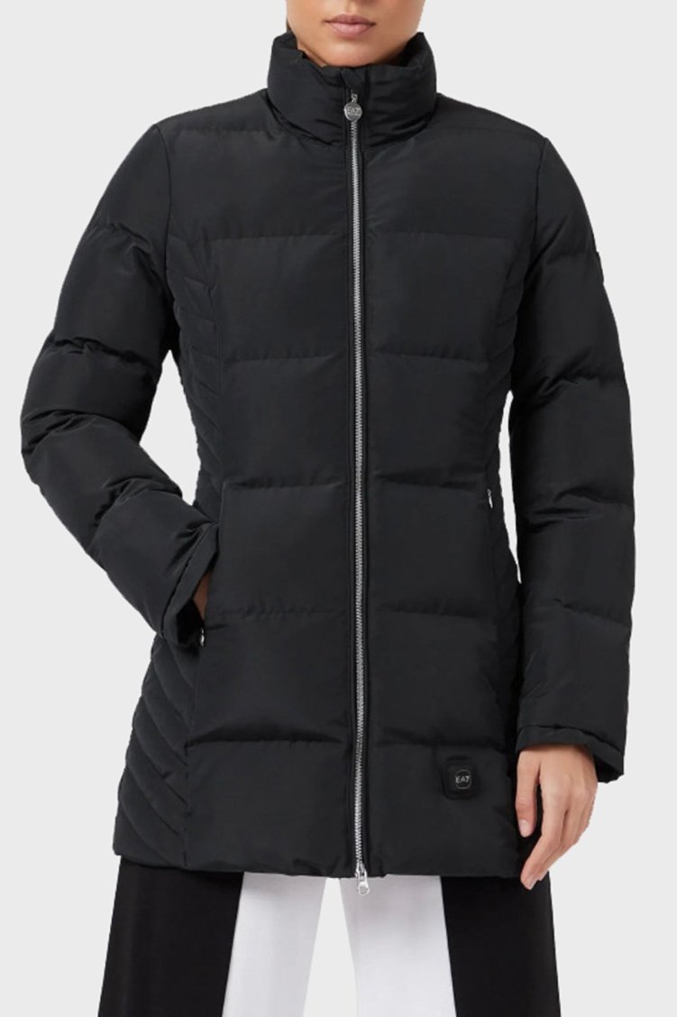 EA7 Cepli Fermuarlı Regular Fit Dik Yaka Şişme Bayan Mont S 6KTK10 TN8AZ 1200 SİYAH - EA7