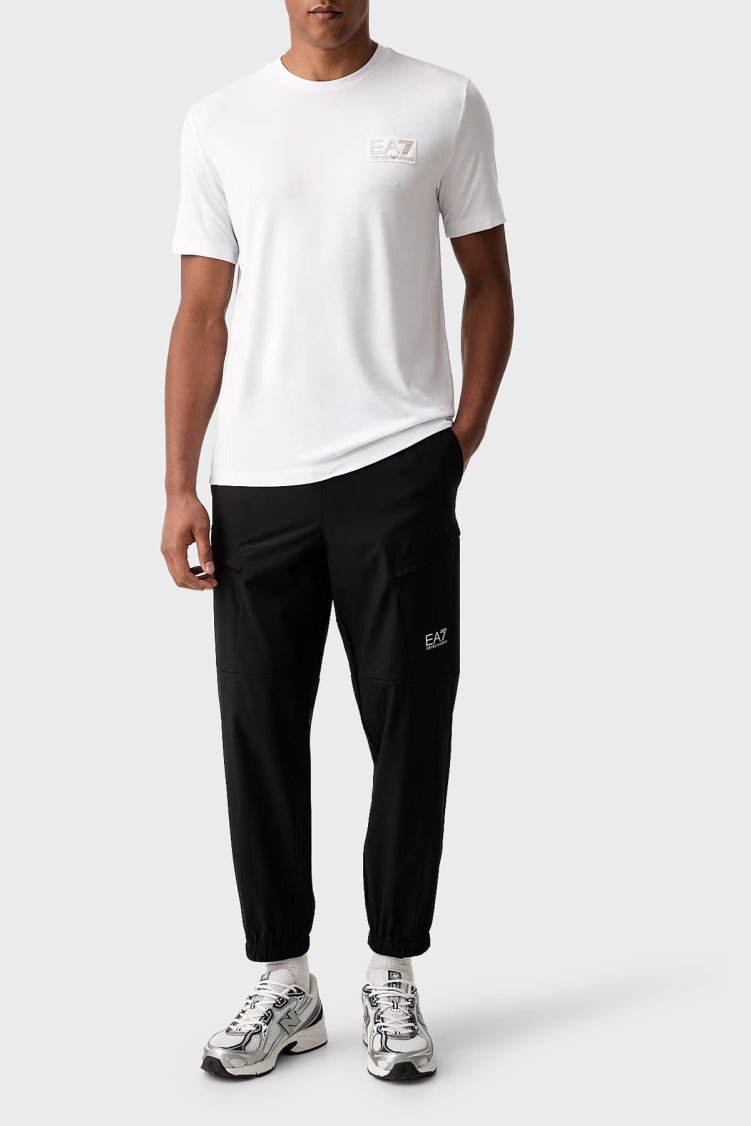 EA7 Logolu Bisiklet Yaka Erkek T Shirt 7M002238 AF13739 U0002 Beyaz - Ea7 (1)