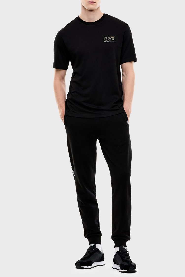 EA7 Logolu Bisiklet Yaka Erkek T Shirt 7M002238 AF13739 UC001 Siyah - Ea7 (1)