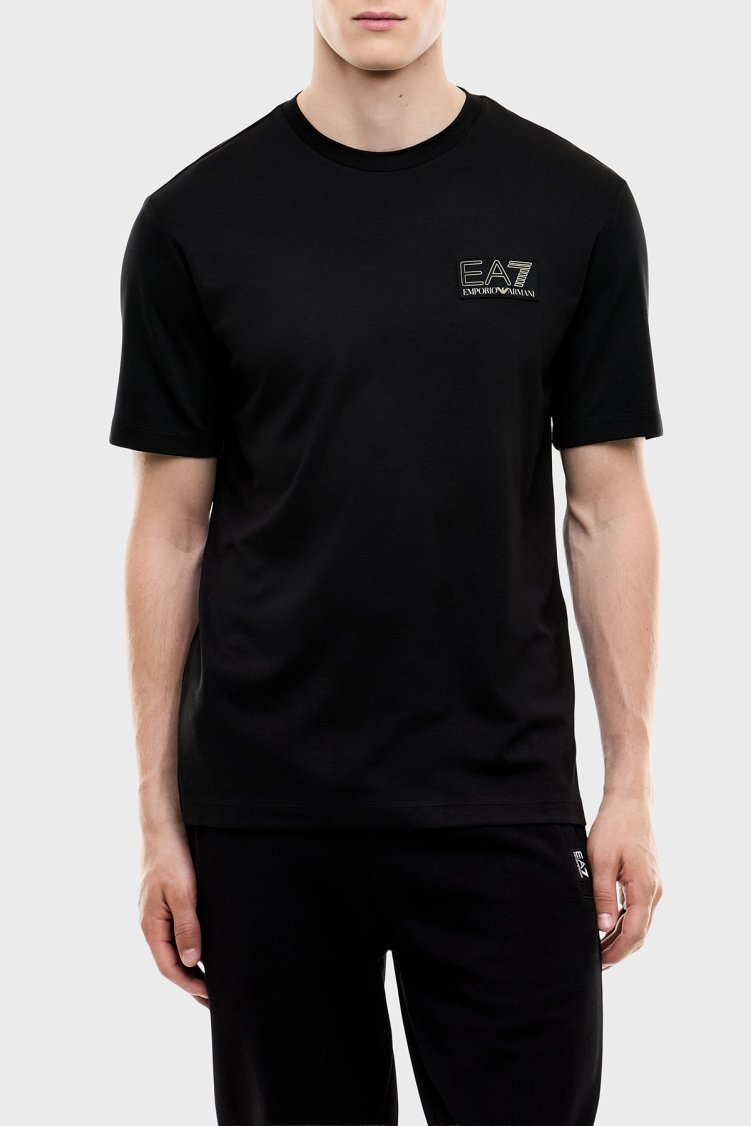 EA7 Logolu Bisiklet Yaka Erkek T Shirt 7M002238 AF13739 UC001 Siyah - Ea7