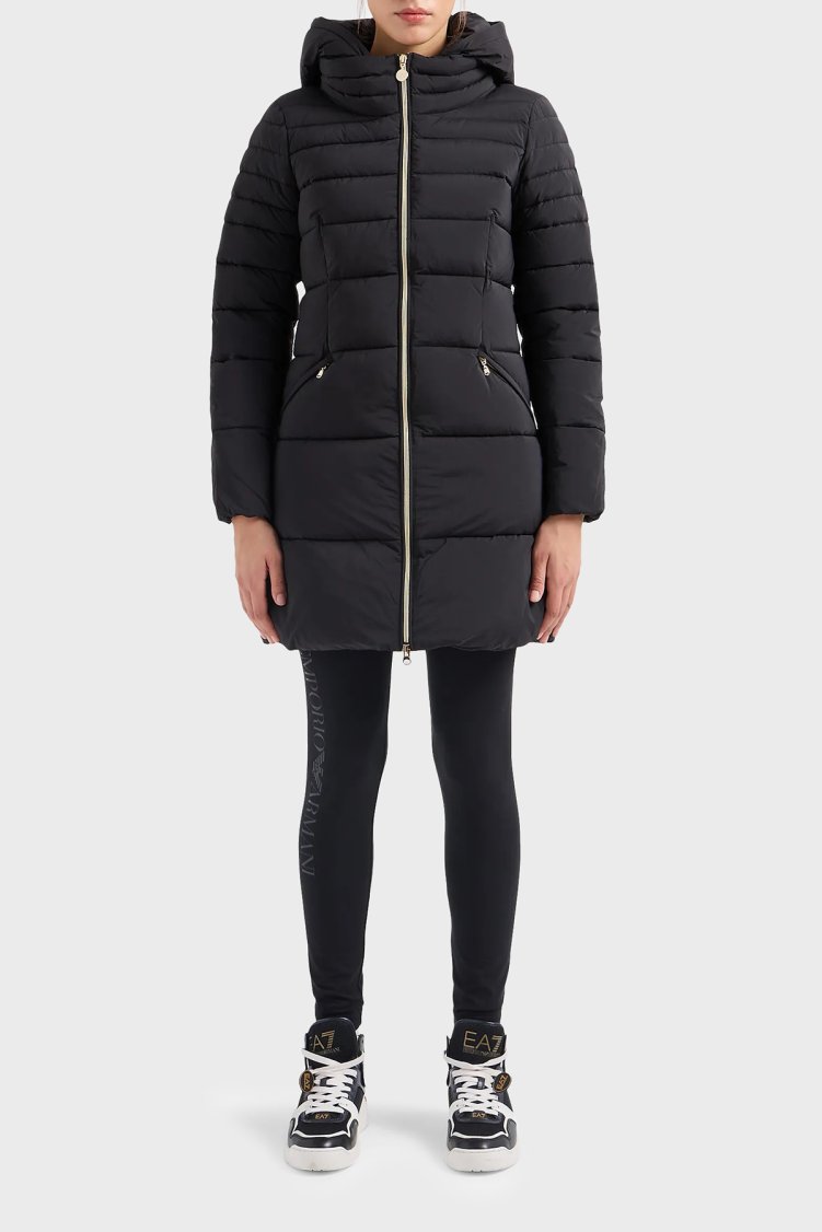 EA7 Çıkarılabilir Kapüşonlu CALIDUM7 Dolgulu Regular Fit Uzun Şişme Kadın Mont 6RTL01 TNDAZ 1200 SİYAH - EA7