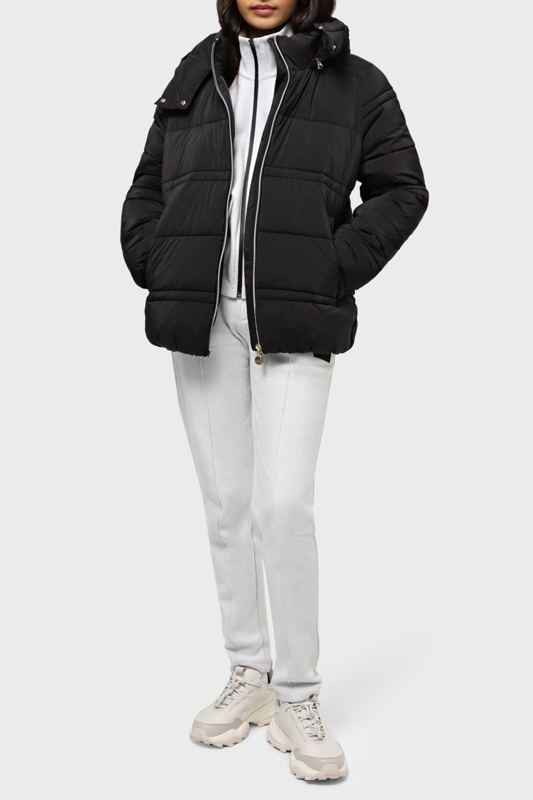 EA7 Logolu Çıkarılabilir Kapüşonlu Regular Fit Kadın Mont 6RTB09 TNDAZ 1200 SİYAH - EA7 (1)