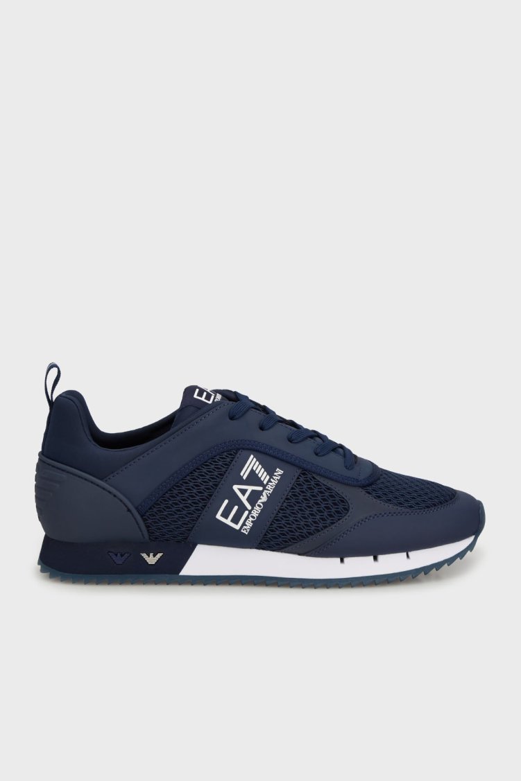 EA7 Logolu File Detaylı Sneaker Unisex Ayakkabı 7X000334 AF18610 MB198 LACİVERT-BEYAZ - Ea7