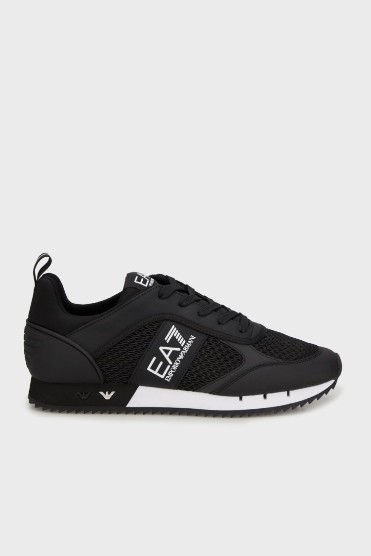 EA7 Logolu File Detaylı Sneaker Unisex Ayakkabı 7X000334 AF18610 MC001 Siyah-beyaz - Ea7