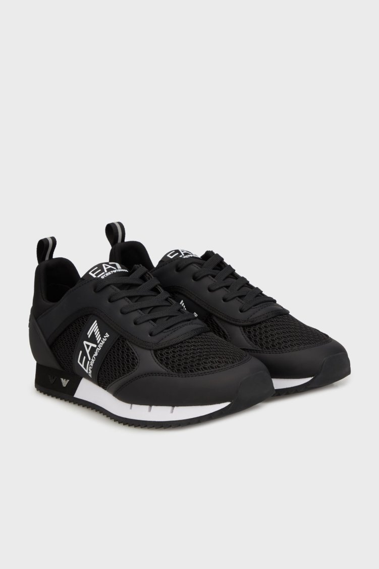 EA7 Logolu File Detaylı Sneaker Unisex Ayakkabı 7X000334 AF18610 MC001 Siyah-beyaz - Ea7 (1)