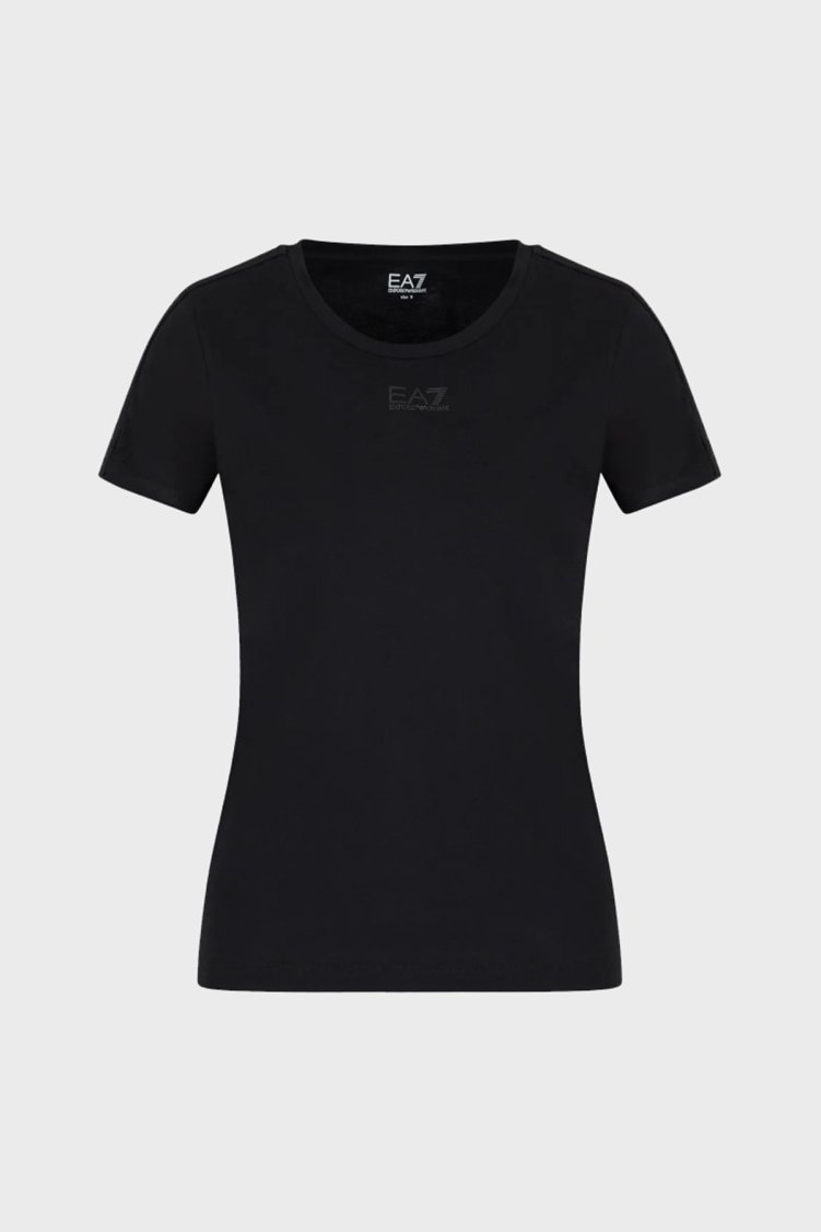 EA7 Logolu Pamuklu Regular Fit Kadın T Shirt 6LTT18 TJJLZ 1200 SİYAH - EA7 (1)