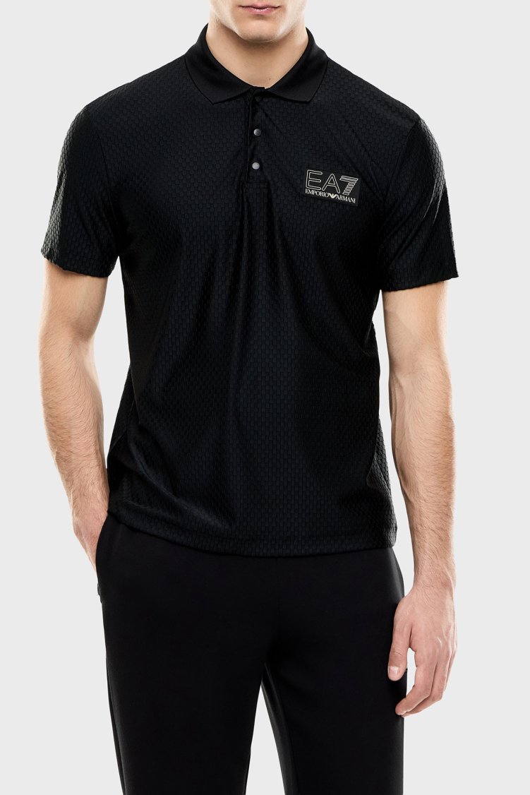 EA7 Logolu Pamuklu Regular Fit Düğmeli Erkek Polo 7M002256 AF26529 UC001 Siyah - EA7