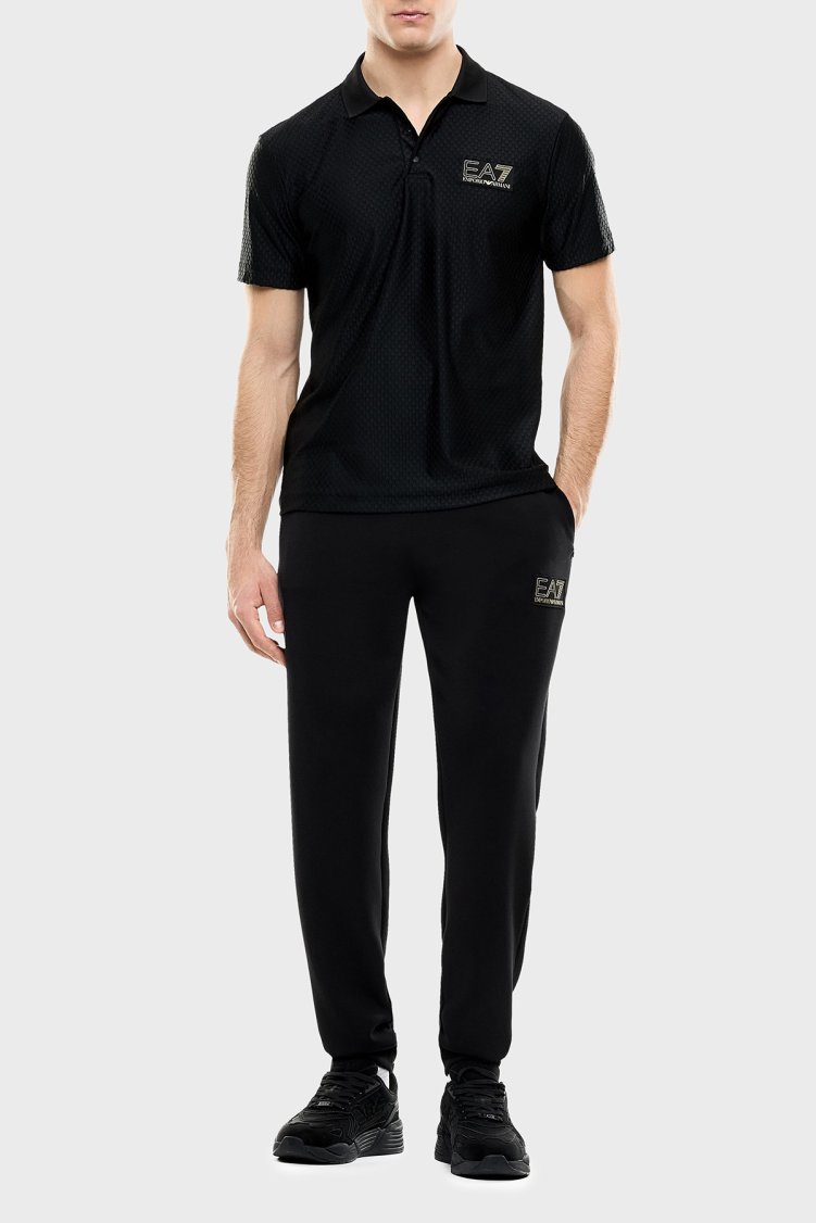 EA7 Logolu Pamuklu Regular Fit Düğmeli Erkek Polo 7M002256 AF26529 UC001 Siyah - EA7 (1)