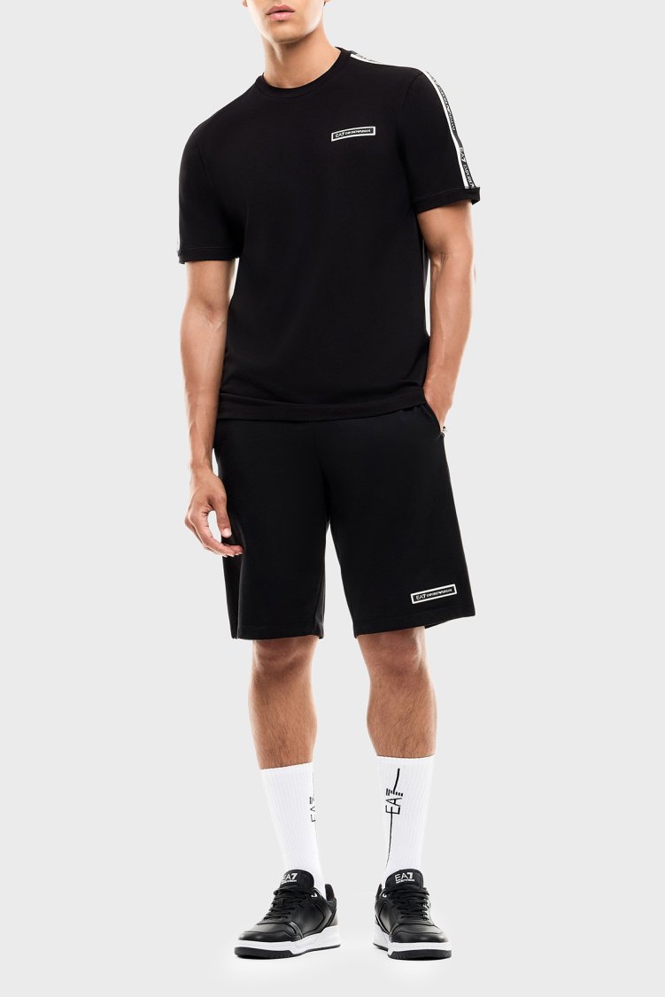 EA7 Logolu Pamuklu Regular Fit Yuvarlak Yaka Erkek T Shirt 7M002189 AF10373 UC001 Siyah - Ea7 (1)