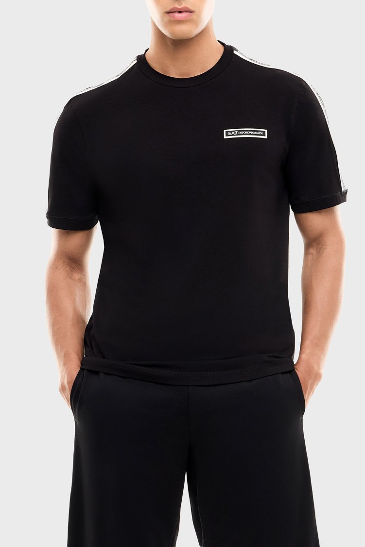 EA7 Logolu Pamuklu Regular Fit Yuvarlak Yaka Erkek T Shirt 7M002189 AF10373 UC001 Siyah - Ea7