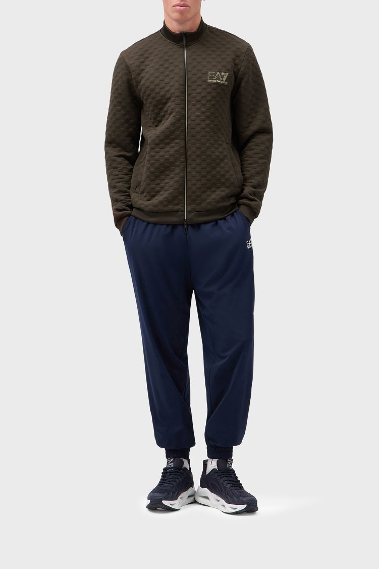 EA7 Logolu Regular Fit Dik Yaka Fermuarlı Erkek Sweat 7M002246 AF26241 U6027 Kahve - EA7 (1)