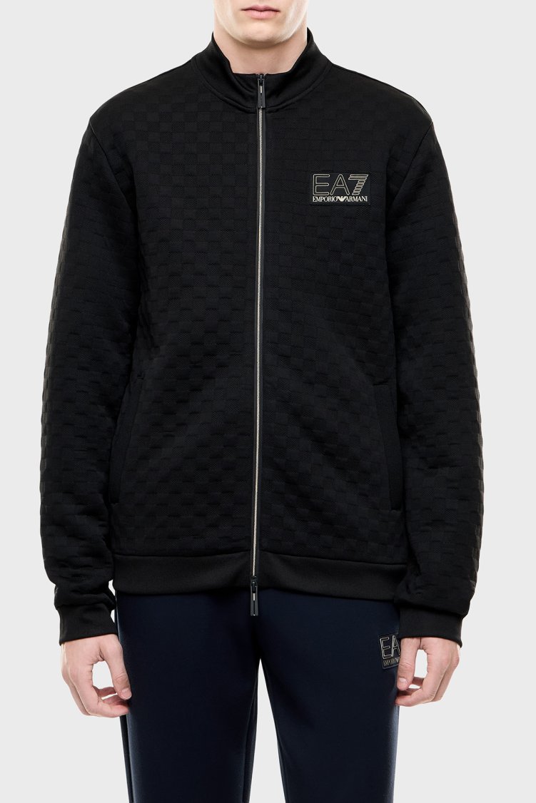EA7 Logolu Regular Fit Dik Yaka Fermuarlı Erkek Sweat 7M002246 AF26241 UC001 Siyah - Ea7
