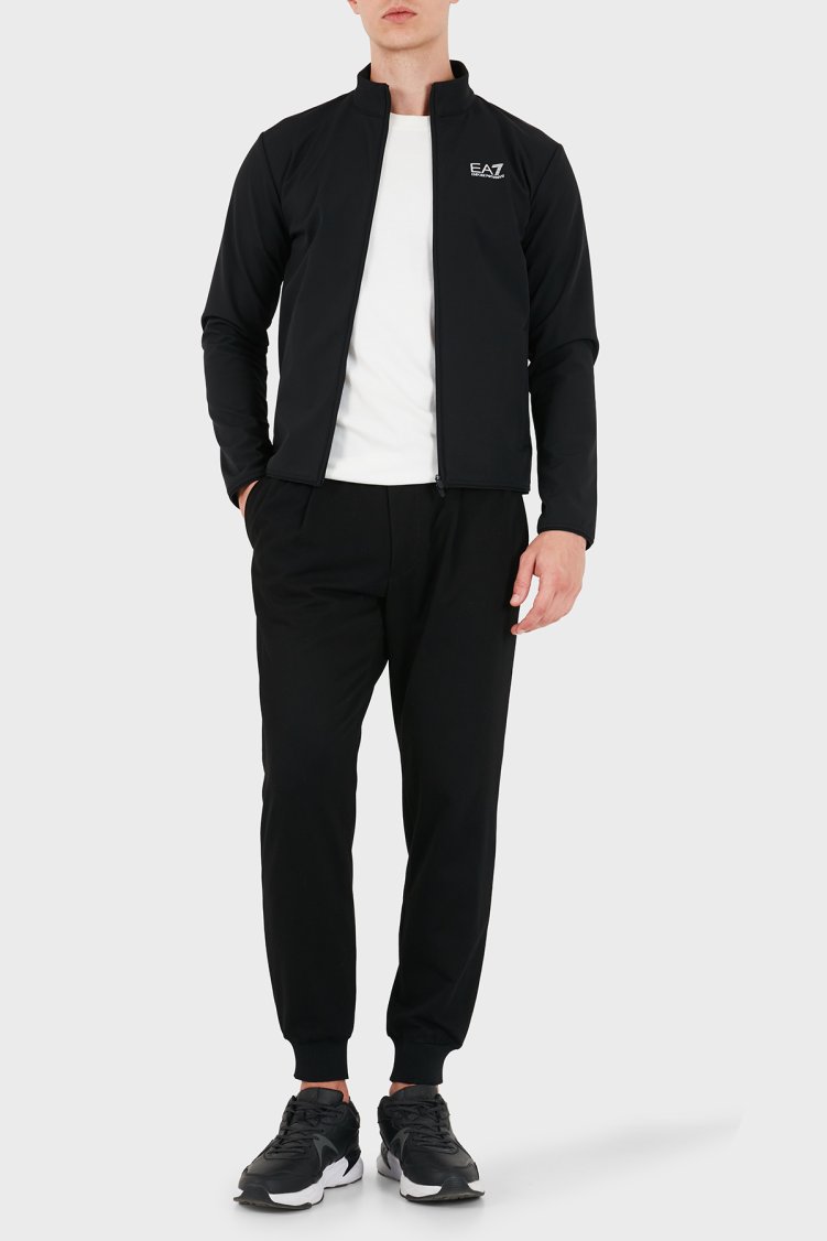 EA7 Logolu Regular Fit Dik Yaka Fermuarlı Erkek Sweat 7M002481 AF26523 UC001 Siyah - EA7 (1)