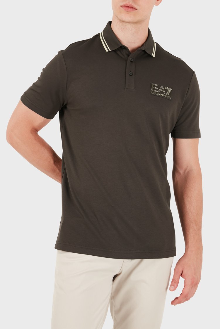 EA7 Logolu Regular Fit Düğmeli Erkek Polo 7M002241 AF13739 U6027 Kahve - EA7