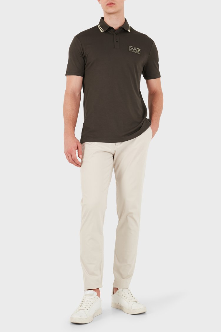 EA7 Logolu Regular Fit Düğmeli Erkek Polo 7M002241 AF13739 U6027 Kahve - EA7 (1)