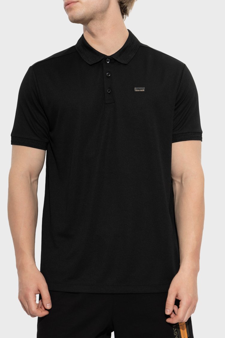 EA7 Logolu Regular Fit Düğmeli Yaka T Shirt Erkek Polo 7M002097 AF13862 UC001 Siyah - Ea7