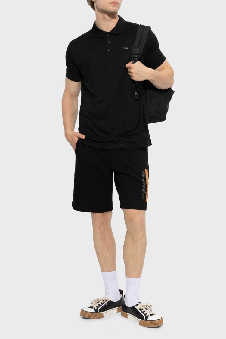 EA7 Logolu Regular Fit Düğmeli Yaka T Shirt Erkek Polo 7M002097 AF13862 UC001 Siyah - Ea7 (1)